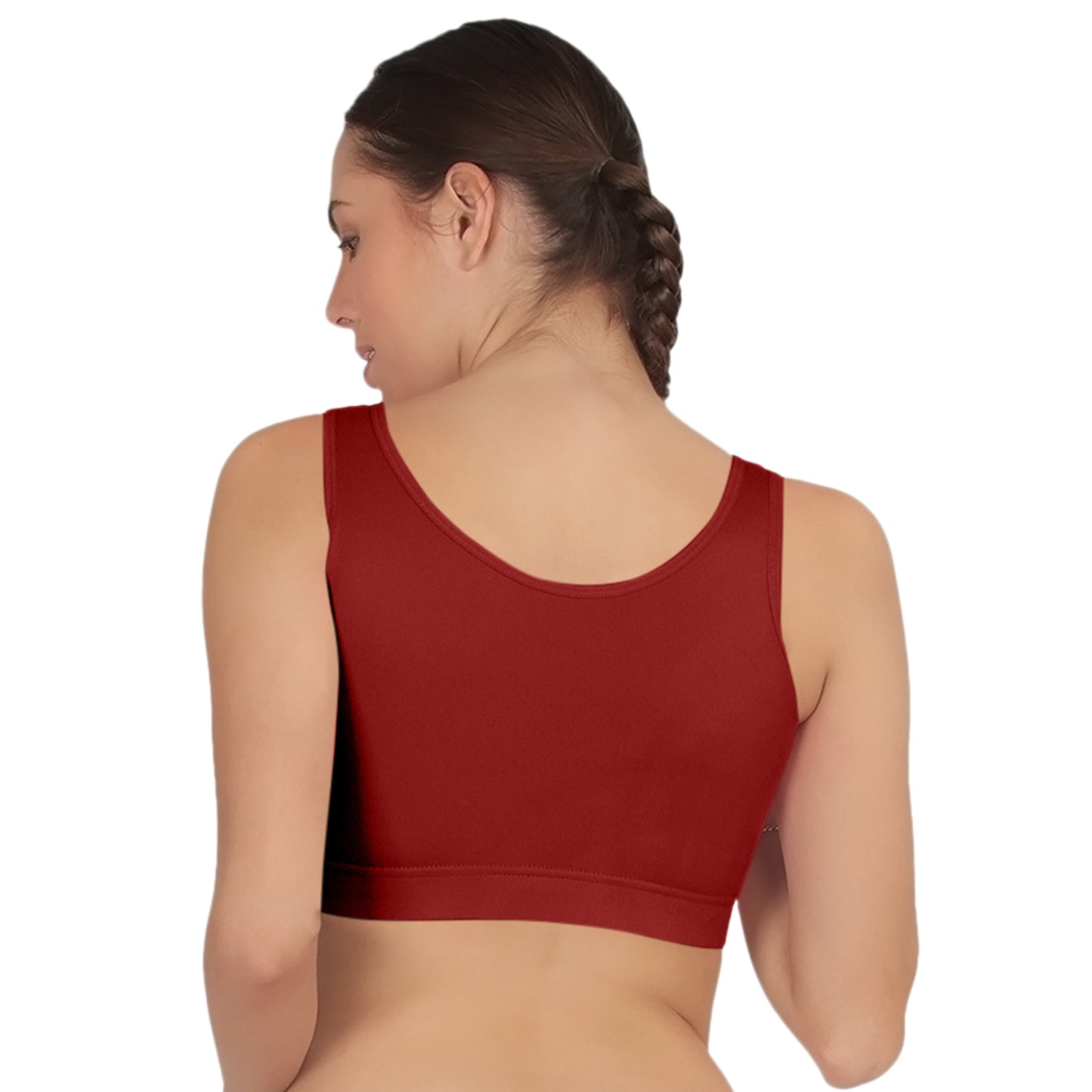 POOJA RAGENEE Full Coverage Seamless Bra Fitness T-Shirt Sports BraSQ1037 Maroon