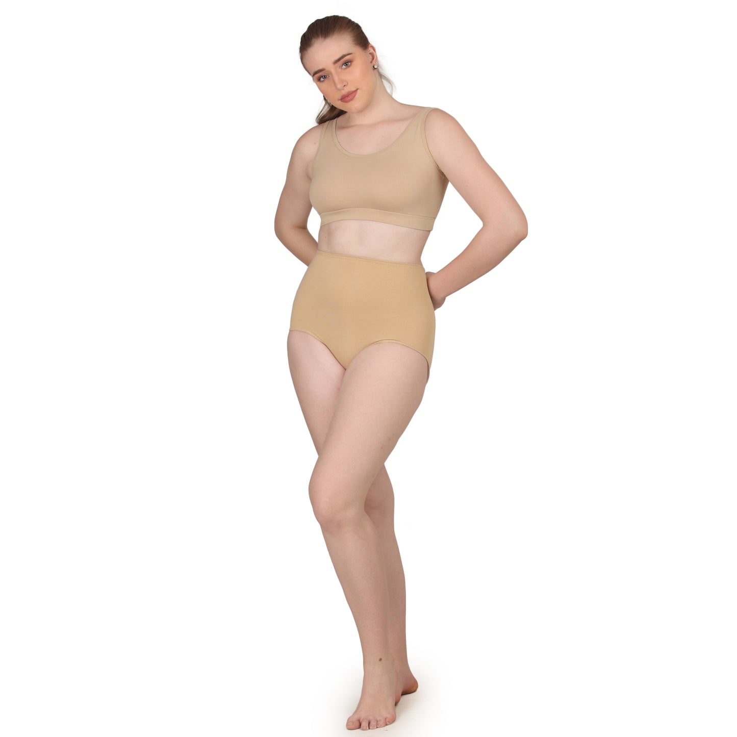 POOJA RAGENEE Women's Regular Cotton Lycra Panty PQ5029 Skin