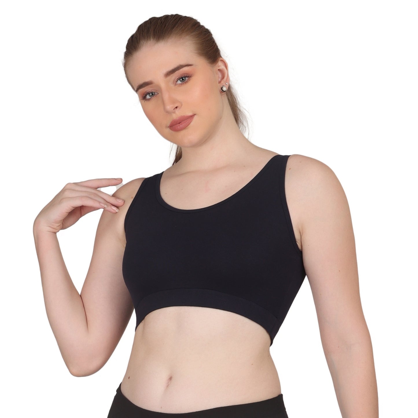 POOJA RAGENEE Skin Breathable & Comfortable Sports Bra SQ1029B Navy Blue