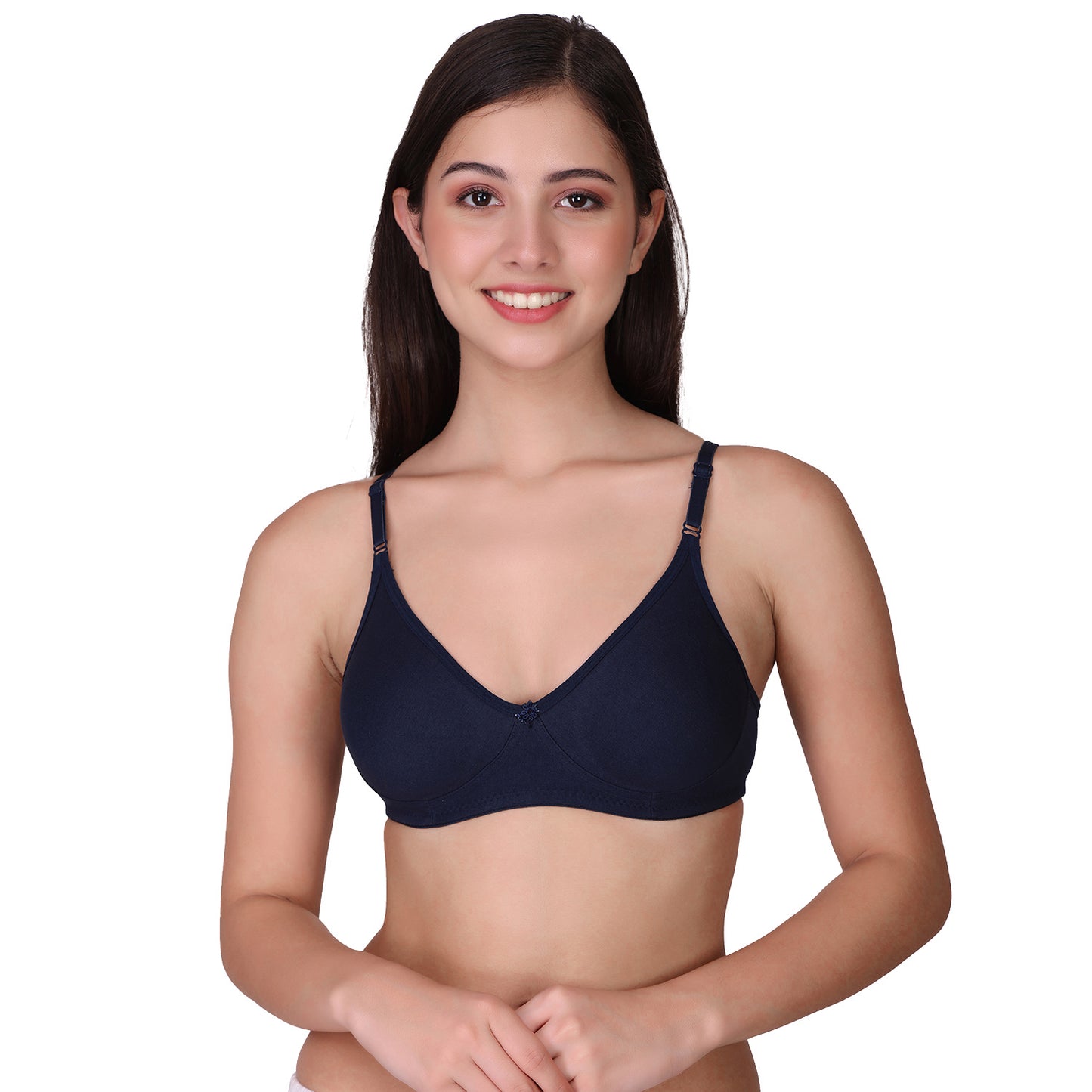 Pooja Ragenee Cotton Blend Seamless bra for Womens Navy Blue