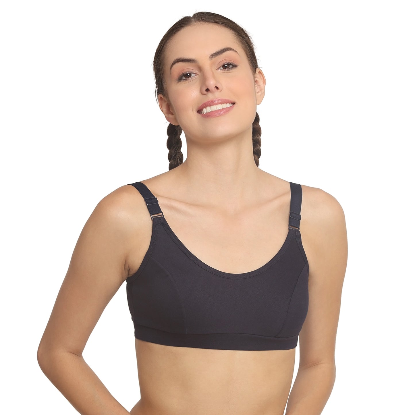 POOJA RAGENEE Women T-Shirt Non Padded Free Wired Bra SQ1035 Navy Blue
