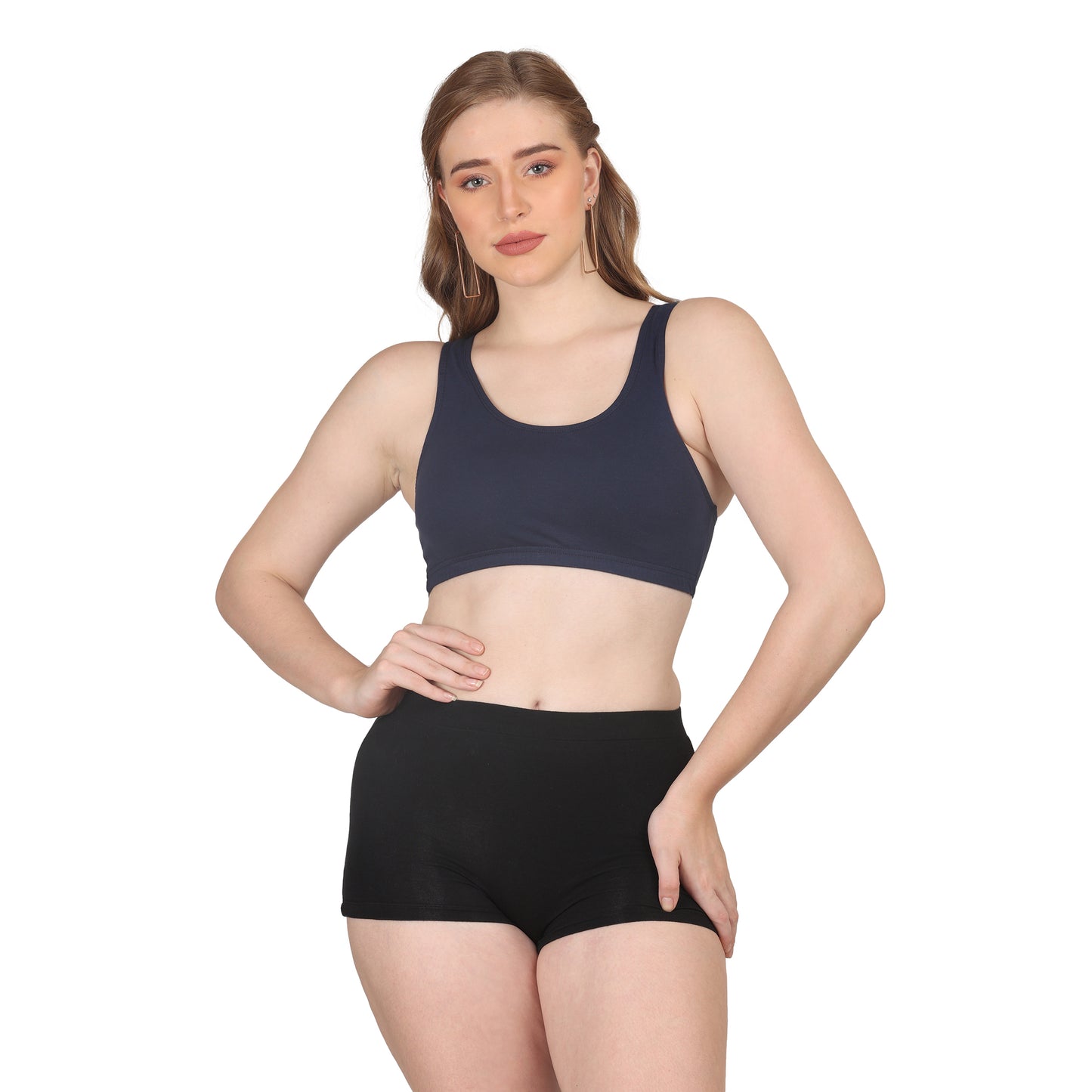 POOJA RAGENEE Skin Breathable & Comfort Sports Bra for Womens SQ1030 Navy Blue