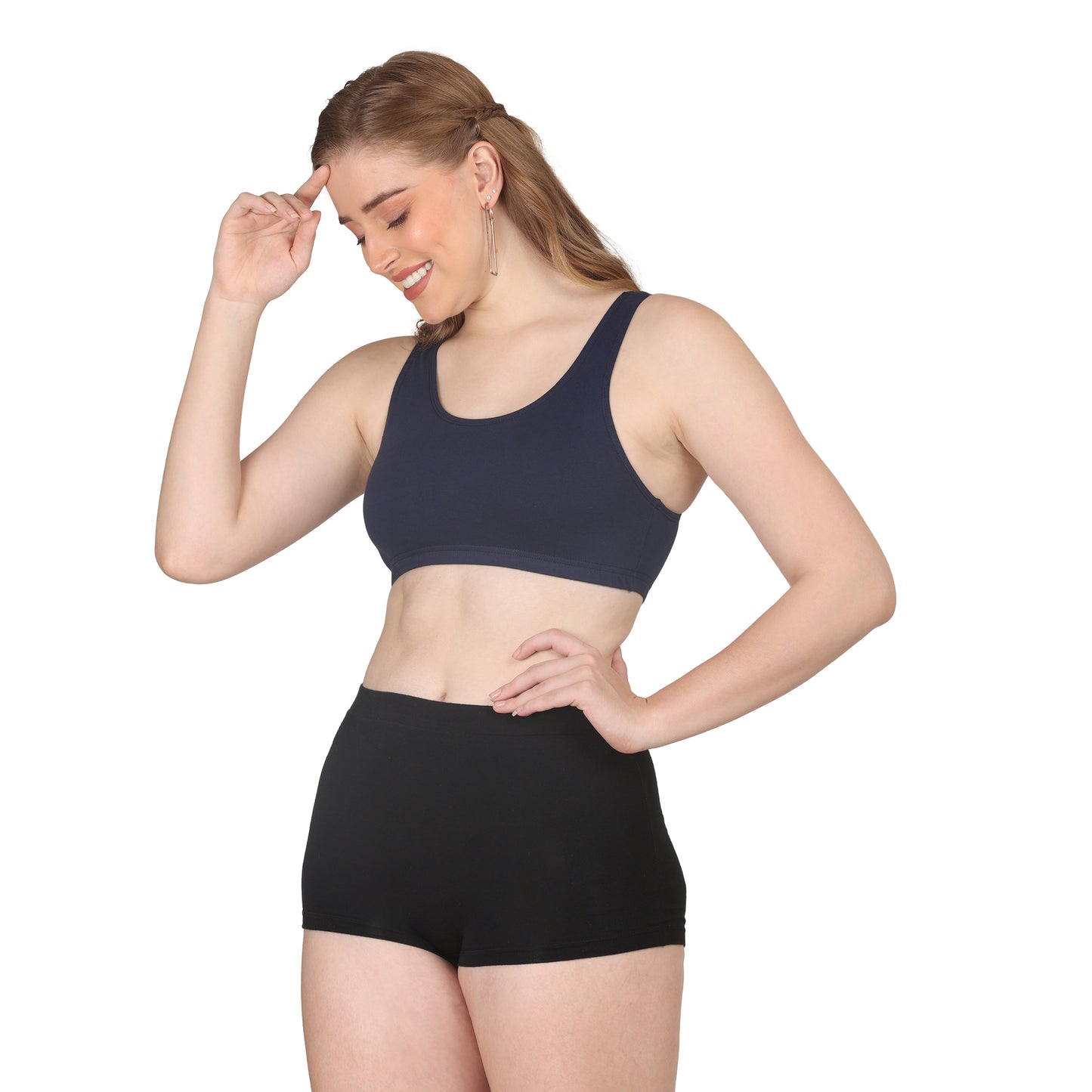 POOJA RAGENEE Skin Breathable & Comfort Sports Bra for Womens SQ1030 Navy Blue