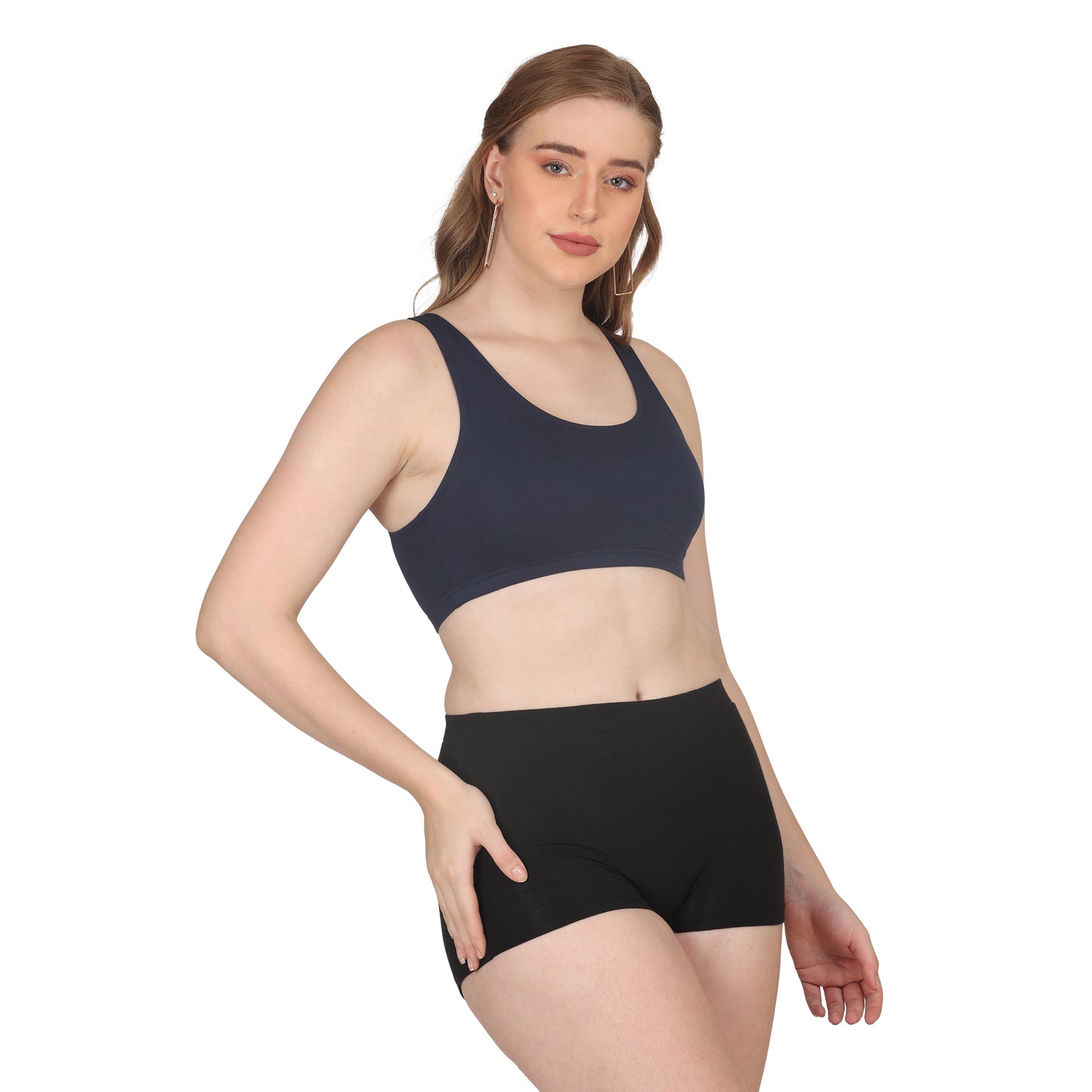 POOJA RAGENEE Skin Breathable & Comfort Sports Bra for Womens SQ1030 Navy Blue