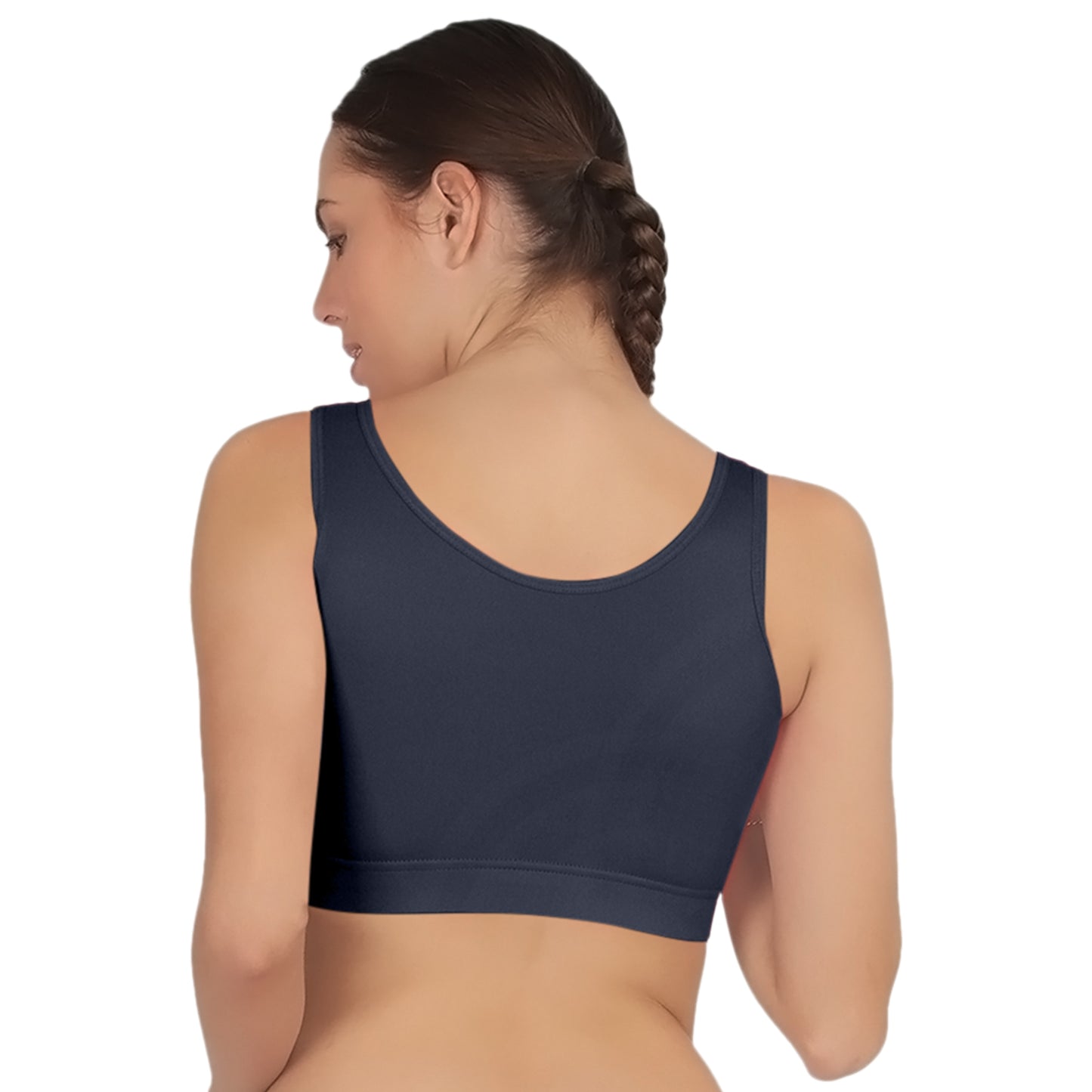 POOJA RAGENEE Full Coverage Seamless Bra Fitness T-Shirt Sports BraSQ1037 Navy Blue
