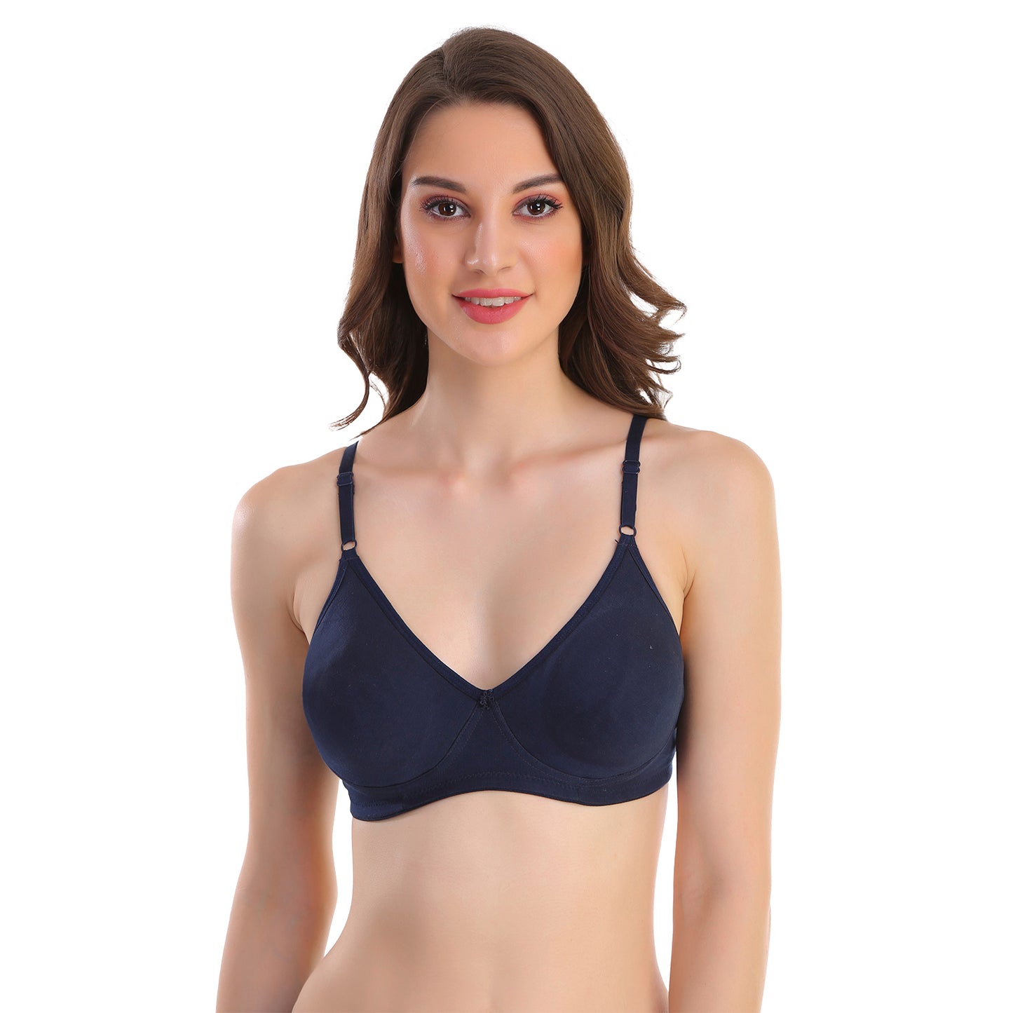 Pooja Ragenee Light Padded Cotton Mould bra for Womens Navy Blue