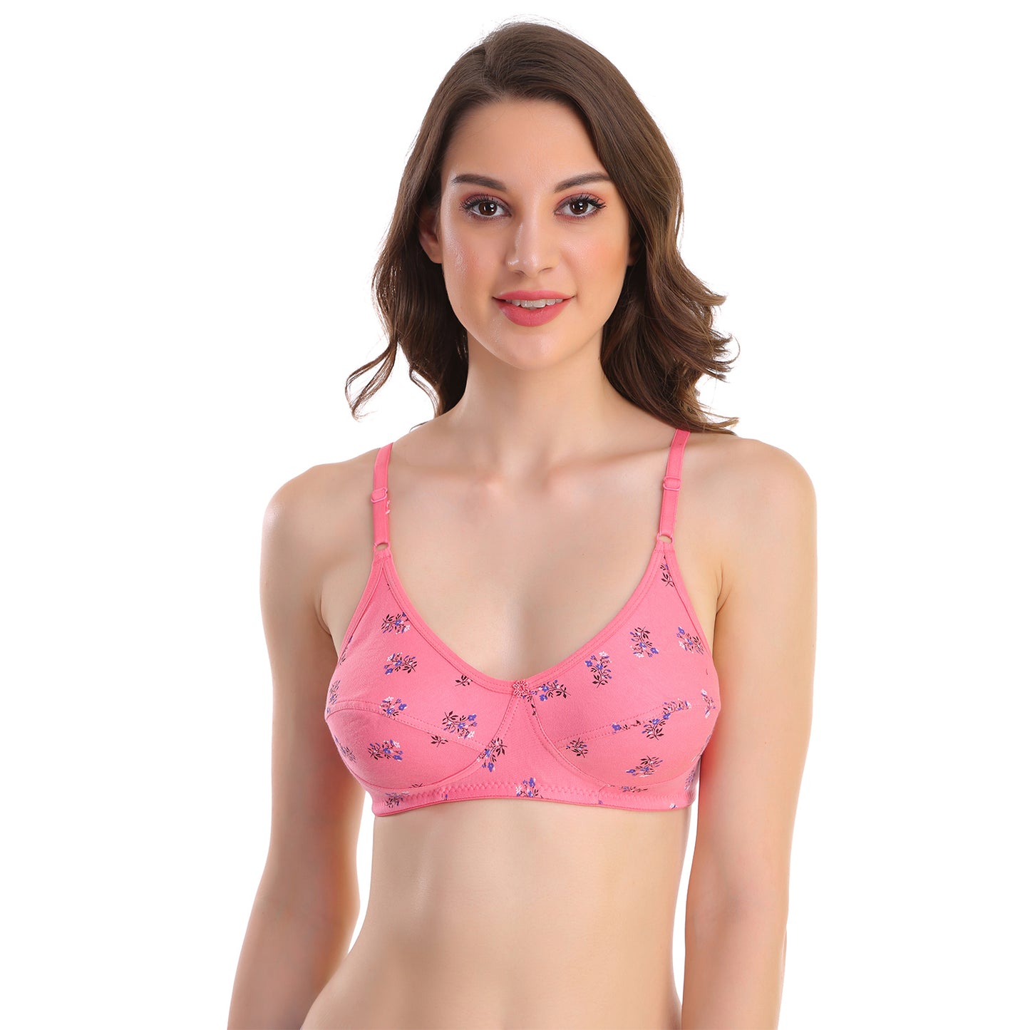 POOJA RAGENEE All Day Comfort Printed Bra -Coral
