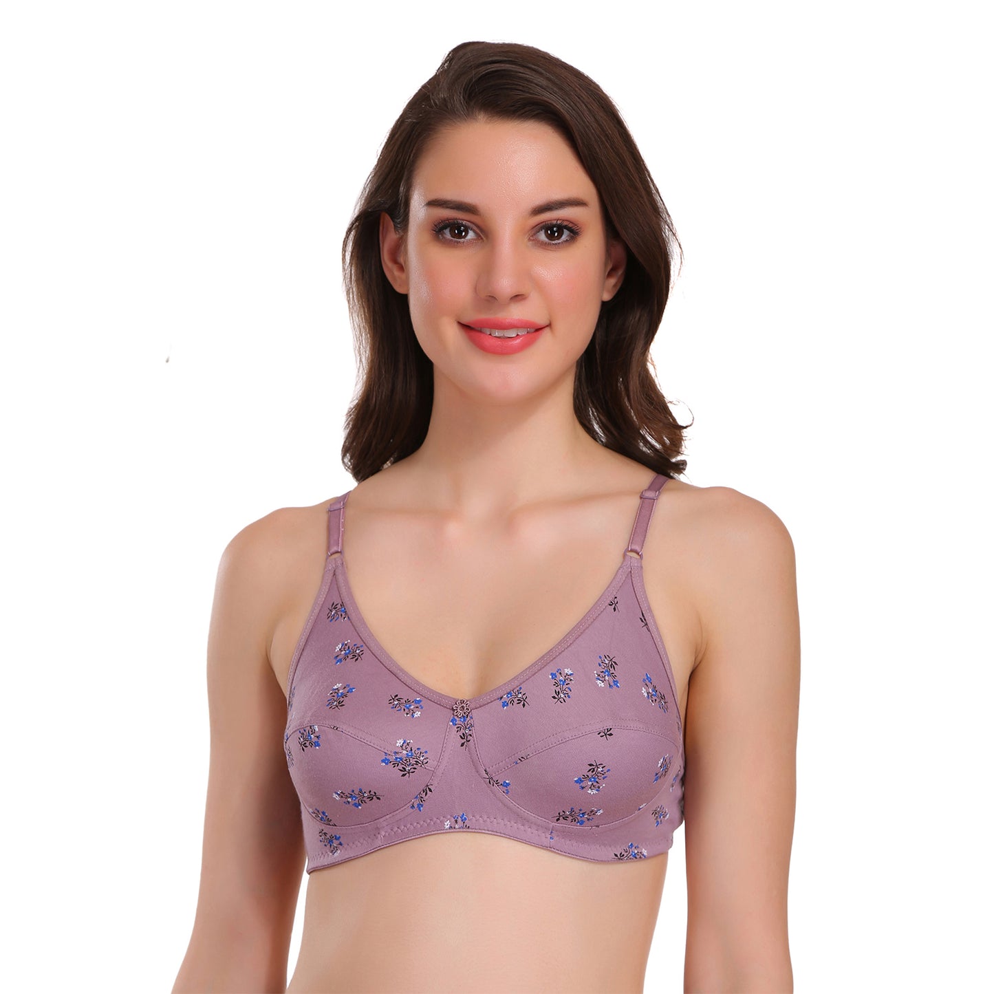 POOJA RAGENEE All Day Comfort Printed Bra -Purple
