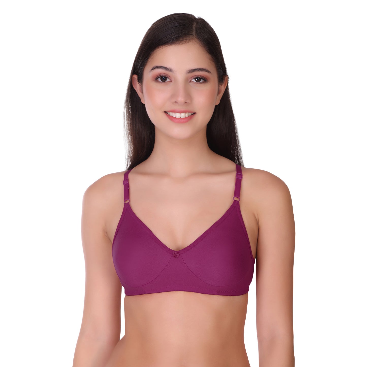 Pooja Ragenee Womens Full Coverage Non Padded Mould Cotton Bra MQ3055 Purple