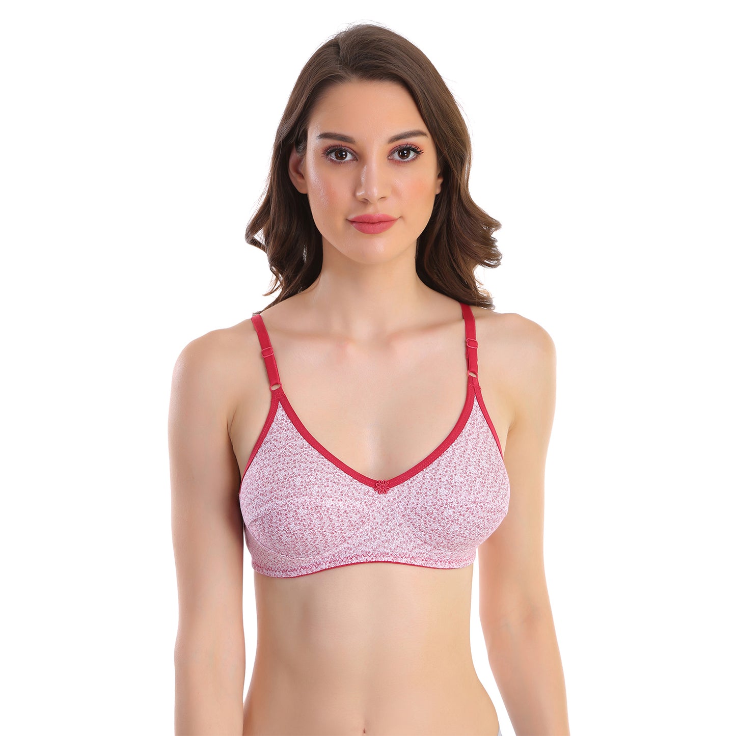 POOJA RAGENEE All Day Comfort Printed Bra -RED