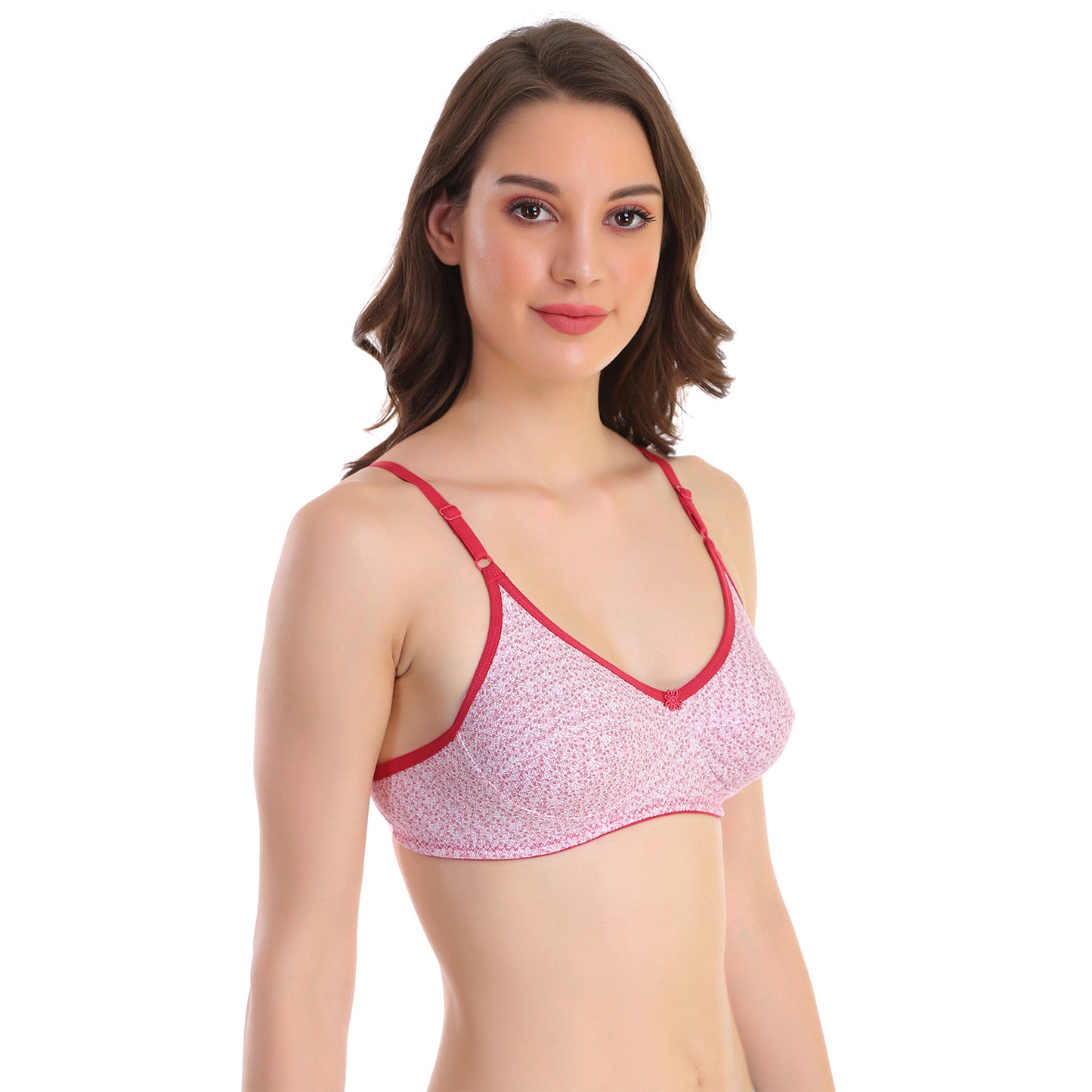 POOJA RAGENEE All Day Comfort Printed Bra -RED