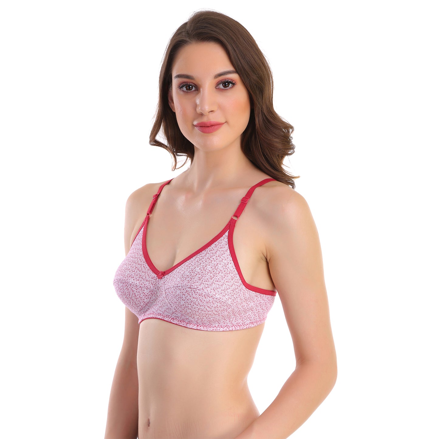 POOJA RAGENEE All Day Comfort Printed Bra -RED