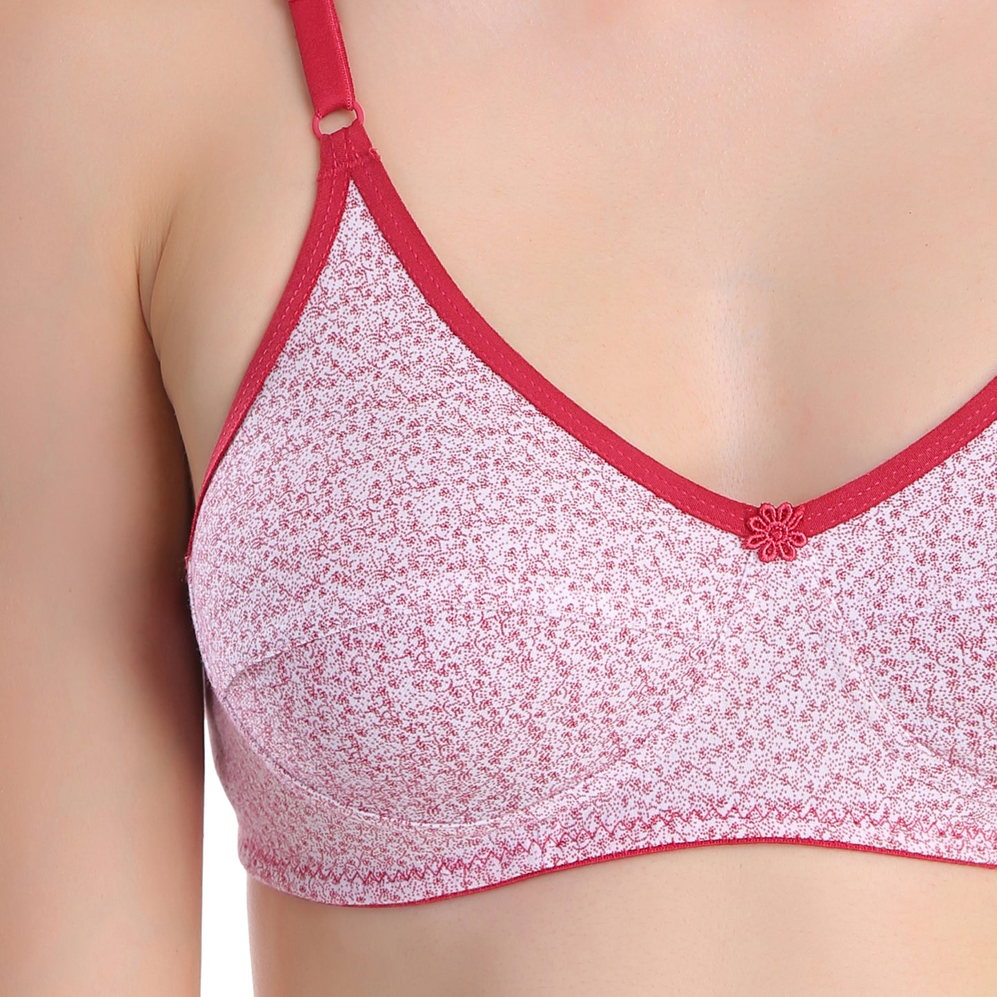 POOJA RAGENEE All Day Comfort Printed Bra -RED