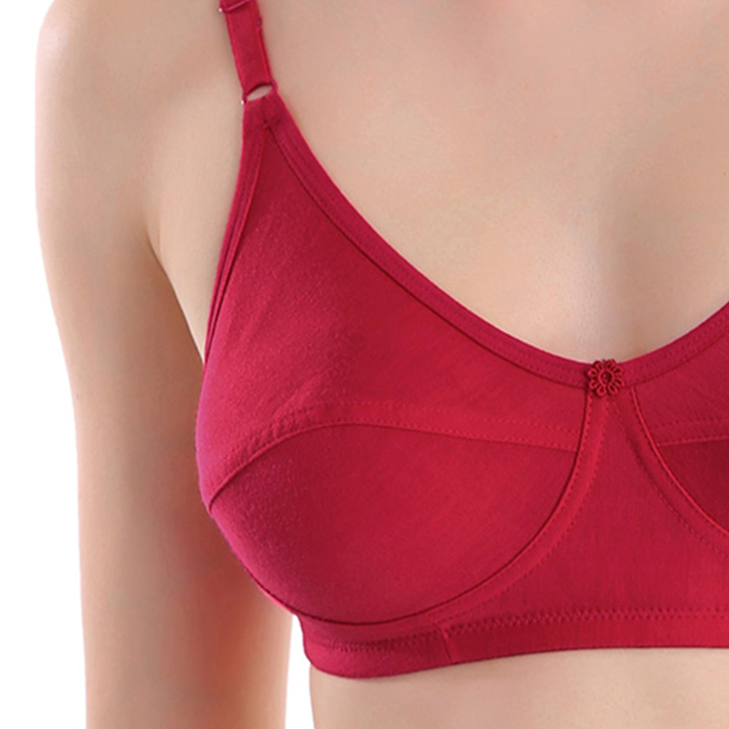 POOJA RAGENEE Regular Cotton Blend Bra -RED