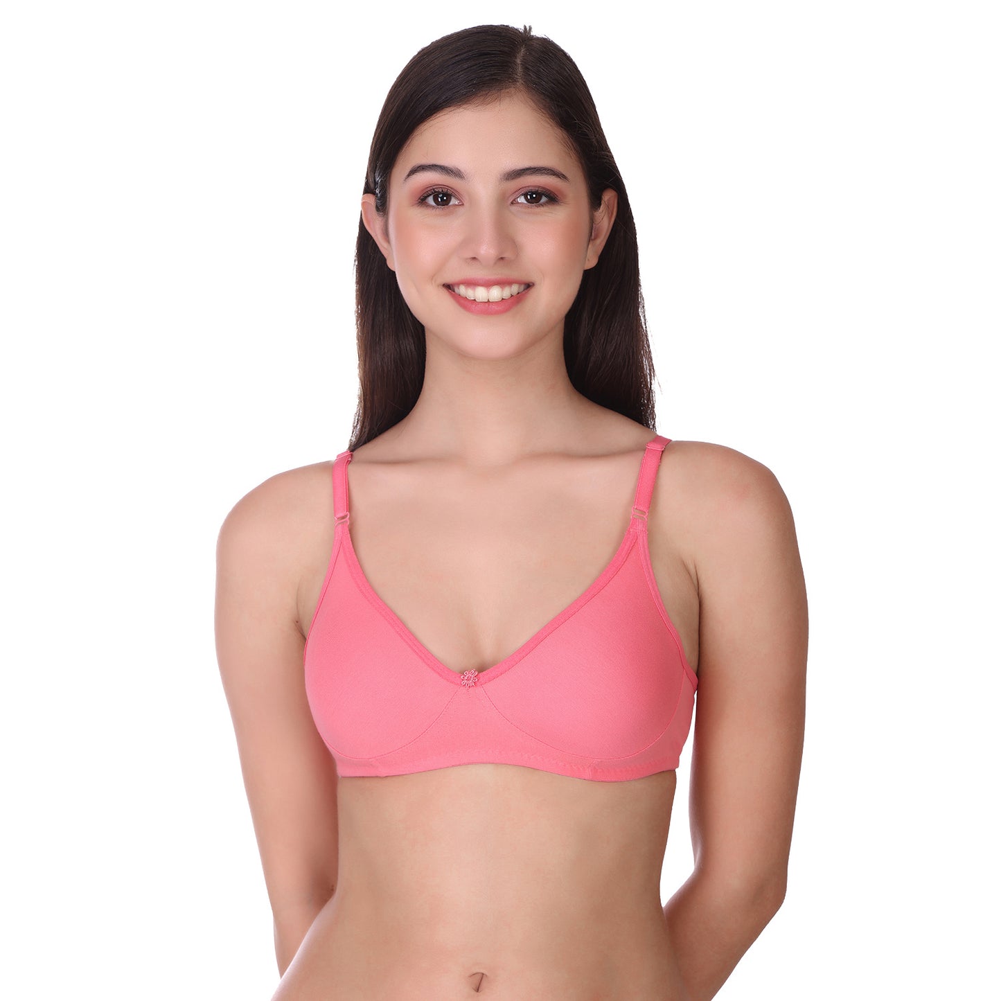 Pooja Ragenee Cotton Blend Seamless bra for Womens Rose Pink