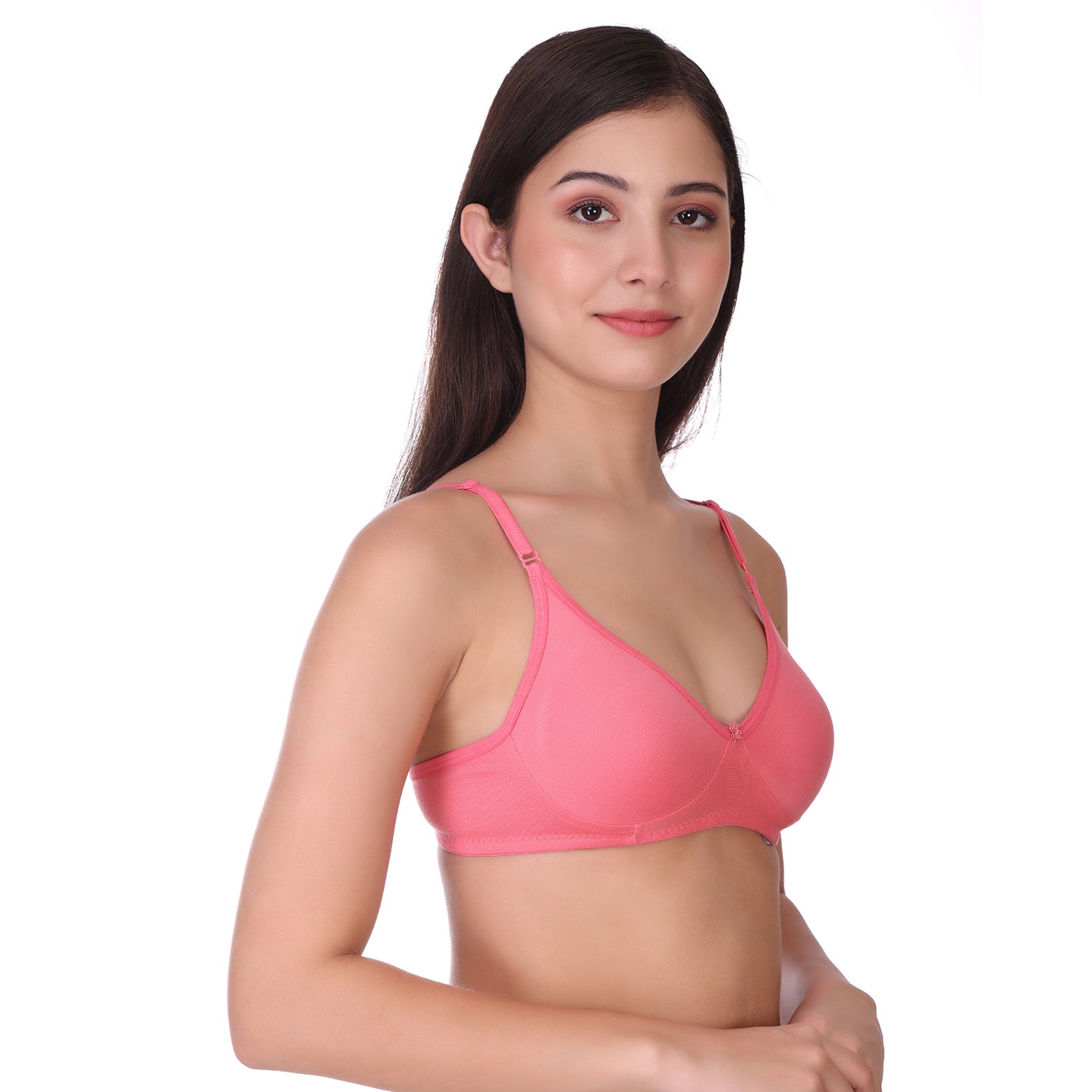 Pooja Ragenee Cotton Blend Seamless bra for Womens Rose Pink