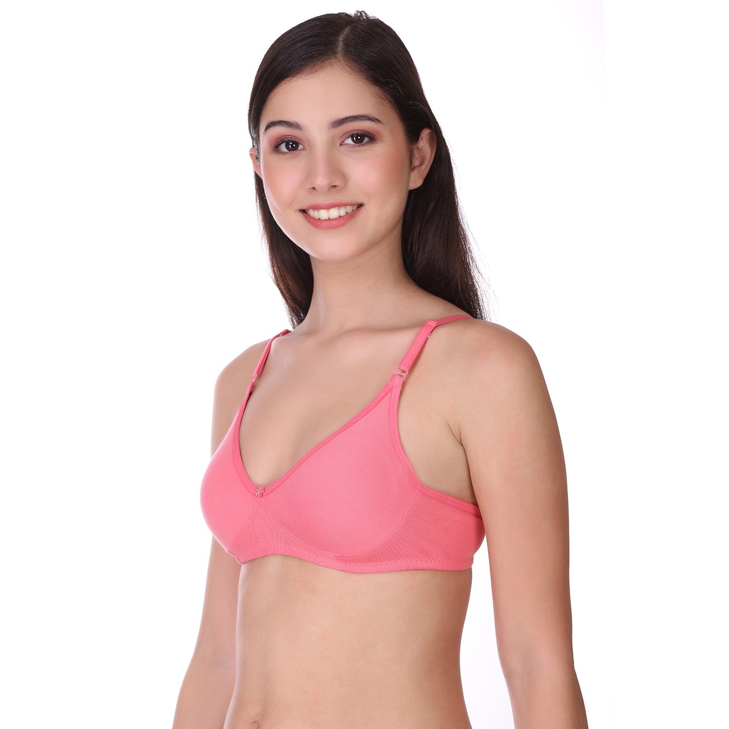 Pooja Ragenee Cotton Blend Seamless bra for Womens Rose Pink