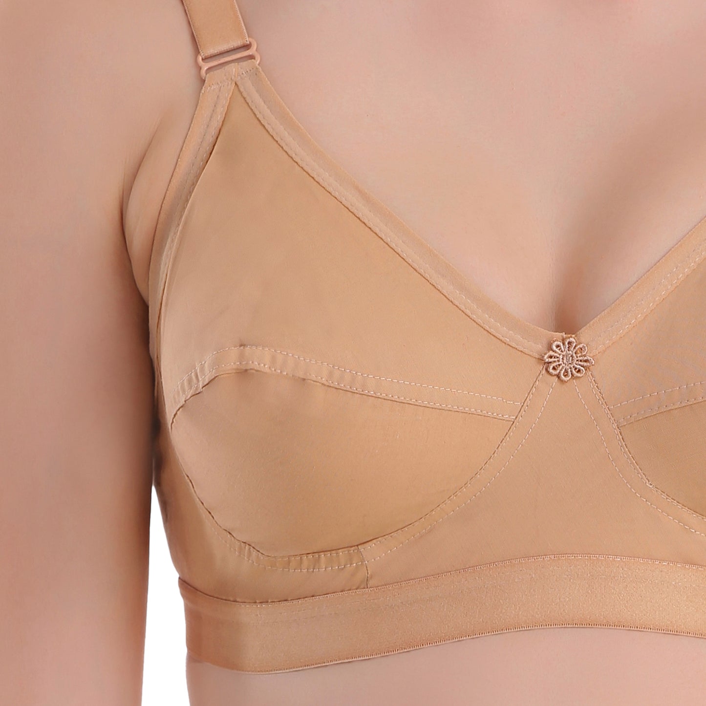 POOJA RAGENEE Regular Cotton Blend Bra -skin