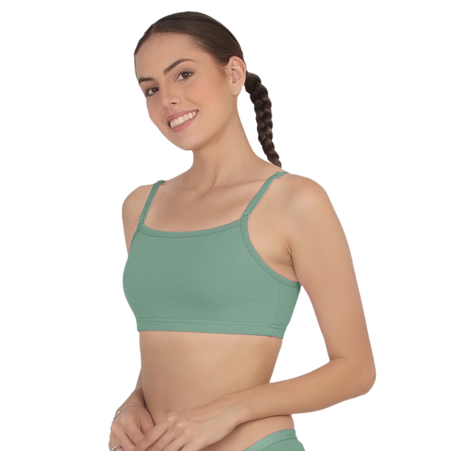 POOJA RAGENEE Smooth Fabric & comfortable Sports Bra for Fitness SQ1031B Magenta-Skin-Teal Green