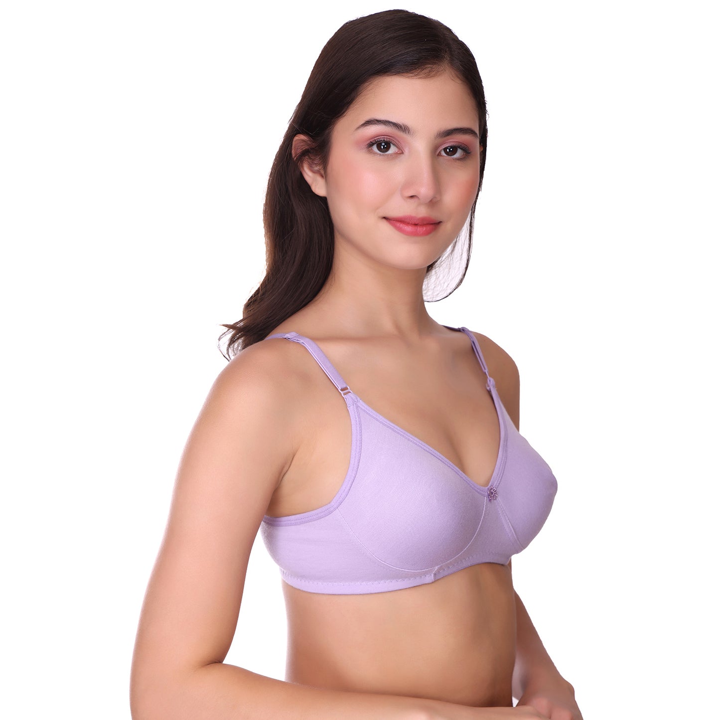 Pooja Ragenee Full Coverage Non Padded Cotton Bra For Everyday Voilet