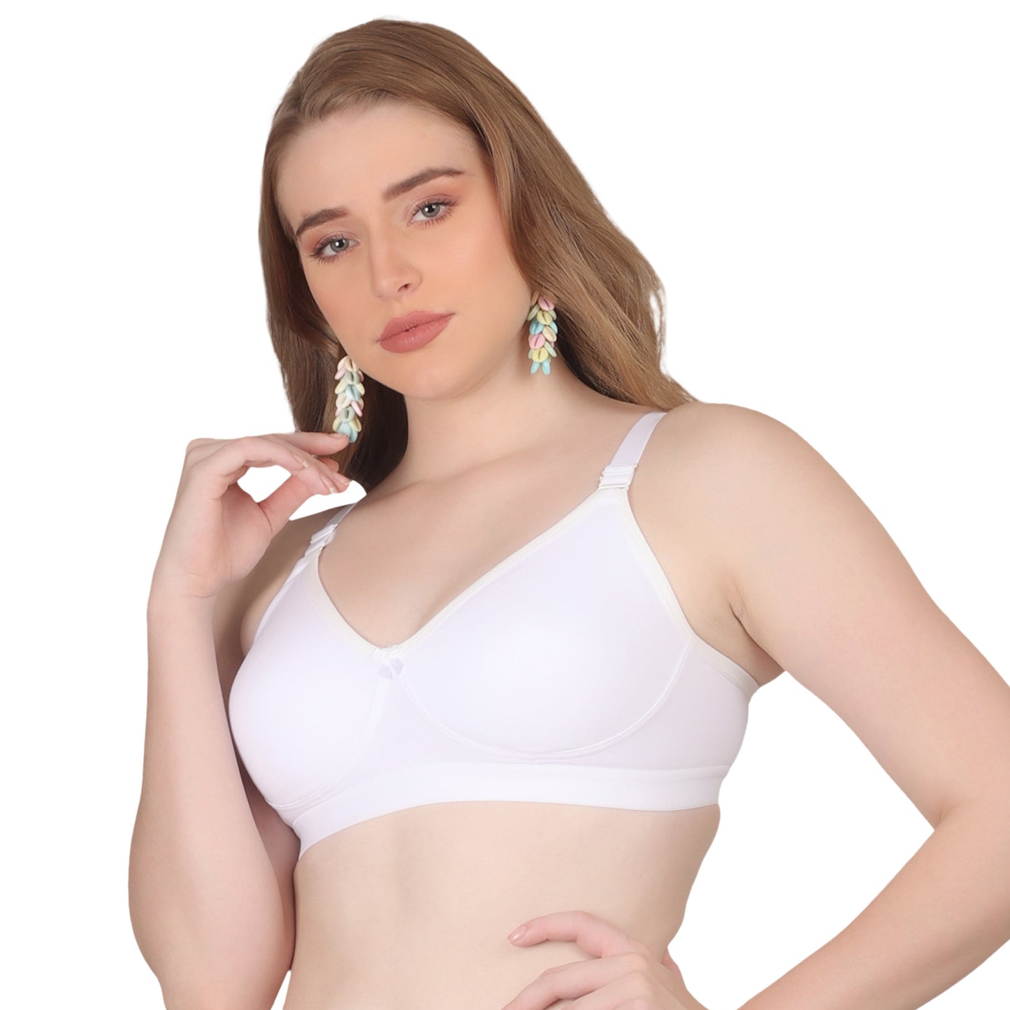 POOJA RAGENEE Seamless Moulded Non Padded Free Wired Comfortable Bra MQ3052 White
