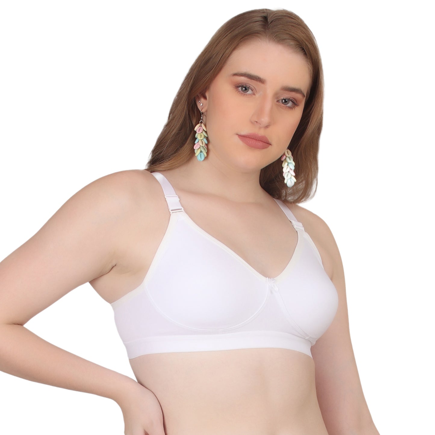 POOJA RAGENEE Seamless Moulded Non Padded Free Wired Comfortable Bra MQ3052 White