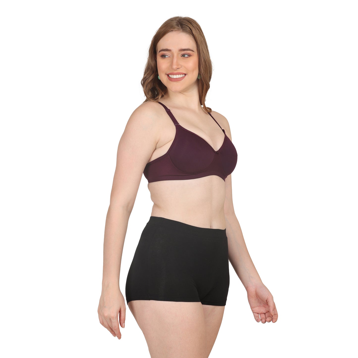 POOJA RAGENEE Lightly Padded Solid Bra for Womens FQ8002D Wine