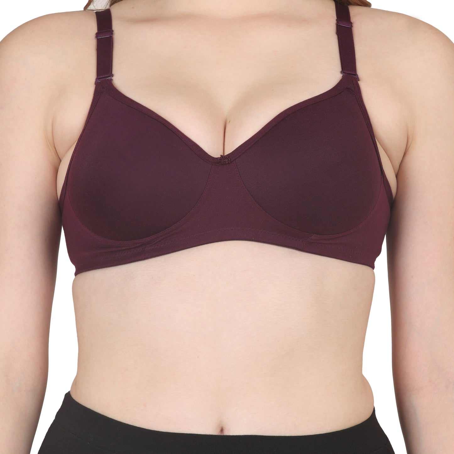POOJA RAGENEE Lightly Padded Solid Bra for Womens FQ8002D Wine