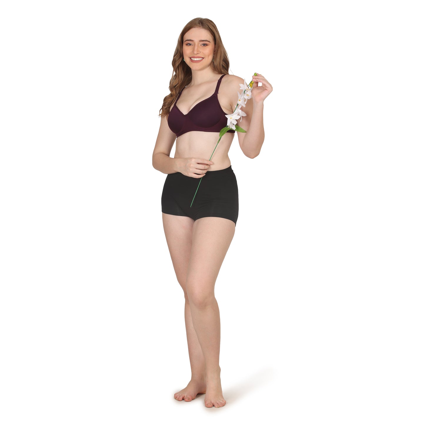 POOJA RAGENEE Lightly Padded Solid Bra for Womens FQ8002D Wine