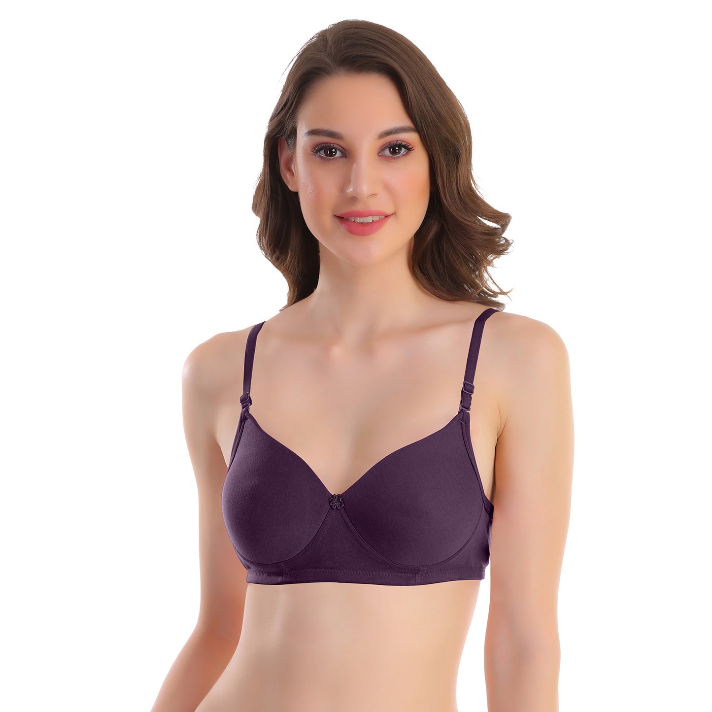 Pooja Ragenee Womens Full Coverage Padded Mould Cotton Bra FQ8005 Wine