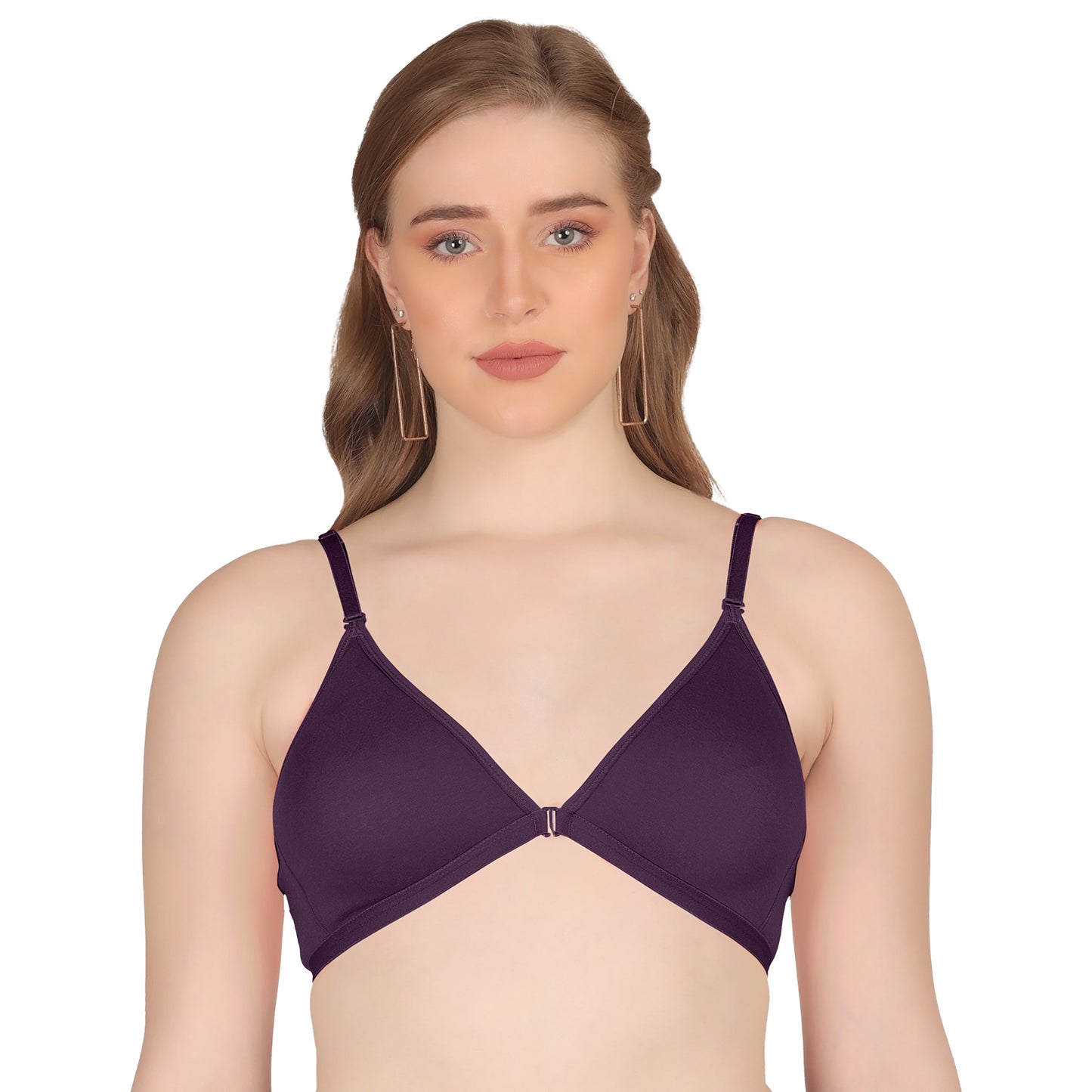 POOJA RAGENEE Double Layer Front Opener Hooks Detachable Strap Bra BQ2184 Wine