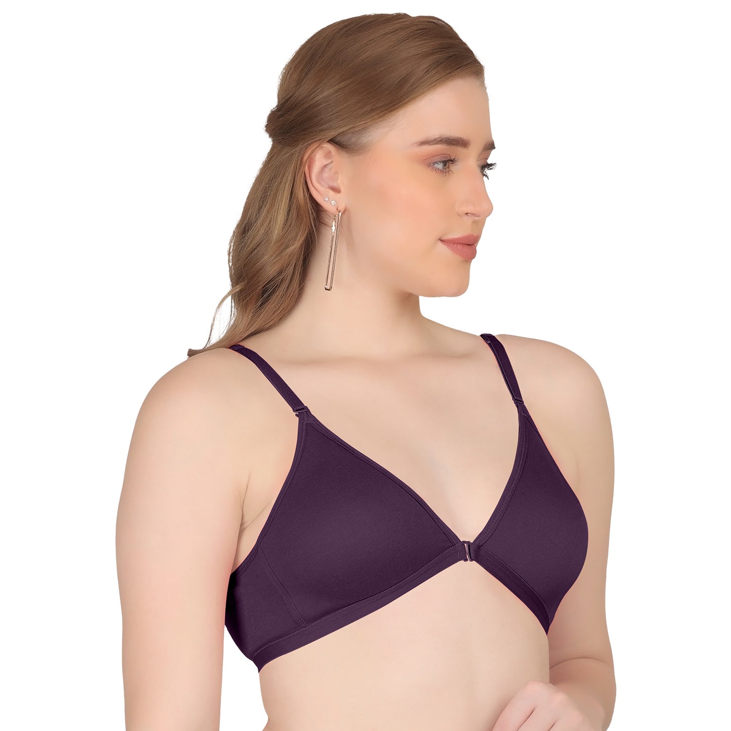 POOJA RAGENEE Double Layer Front Opener Hooks Detachable Strap Bra BQ2184 Wine