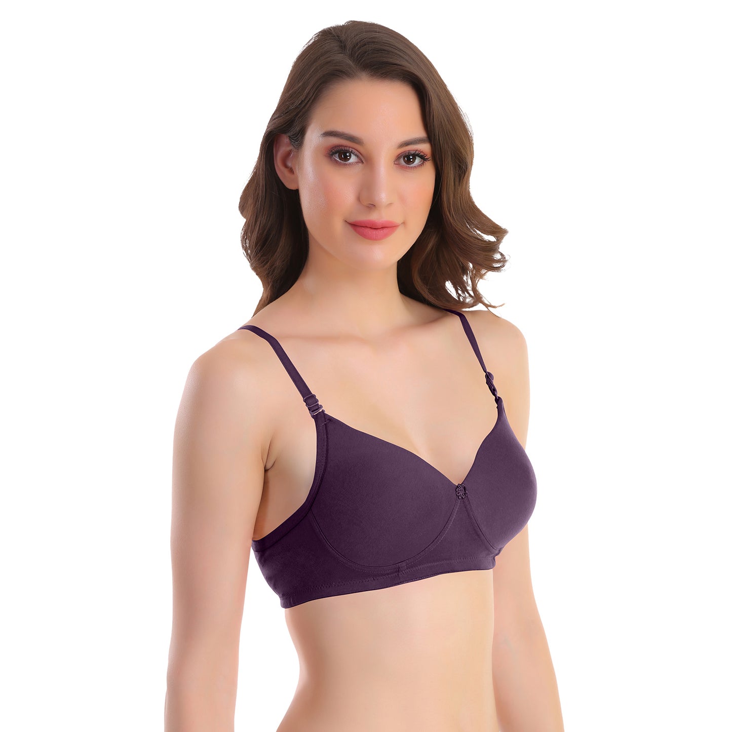Pooja Ragenee Womens Full Coverage Padded Mould Cotton Bra FQ8005 Wine