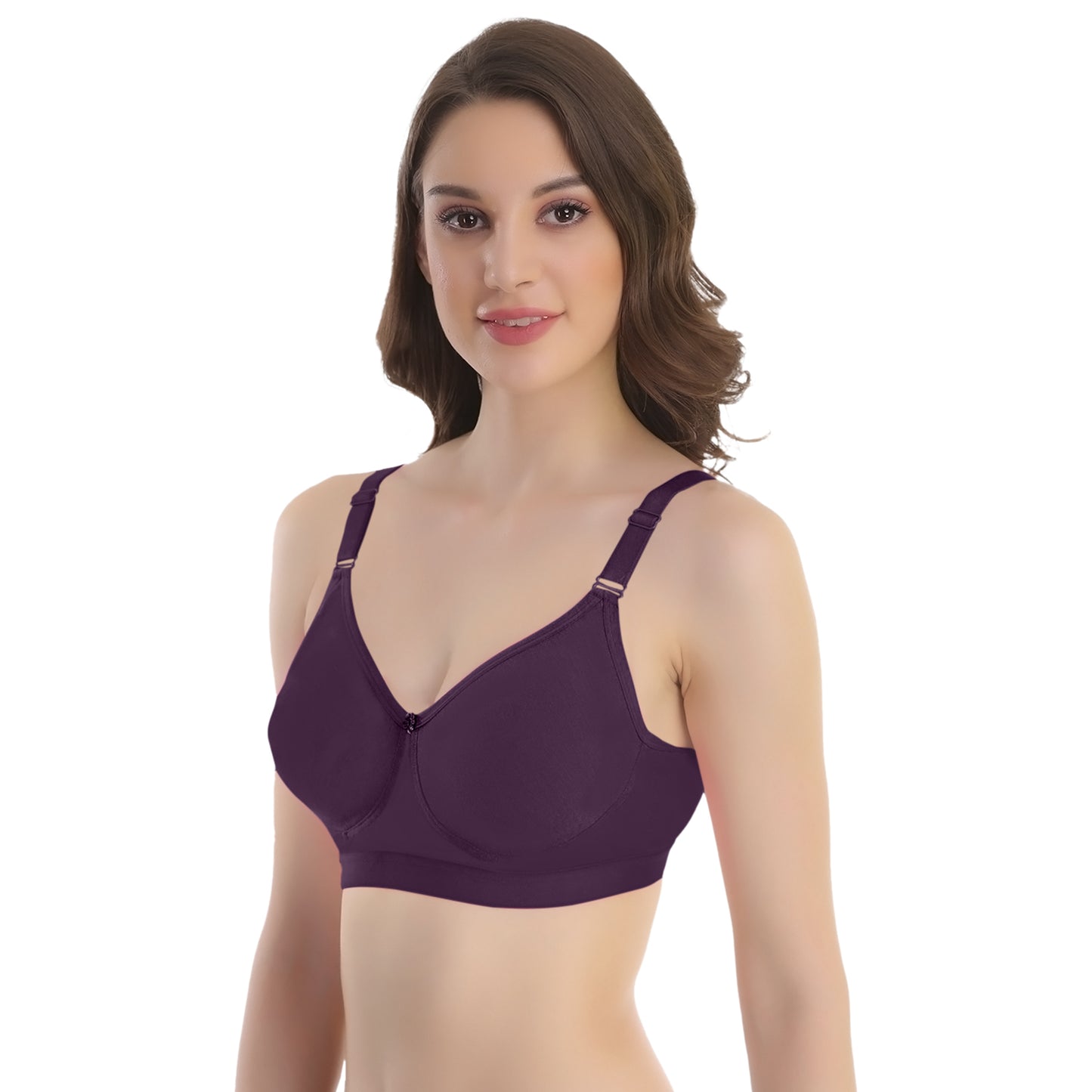 POOJA RAGENEE Seamless Moulded Non Padded Free Wired Comfortable Bra MQ3053D Wine