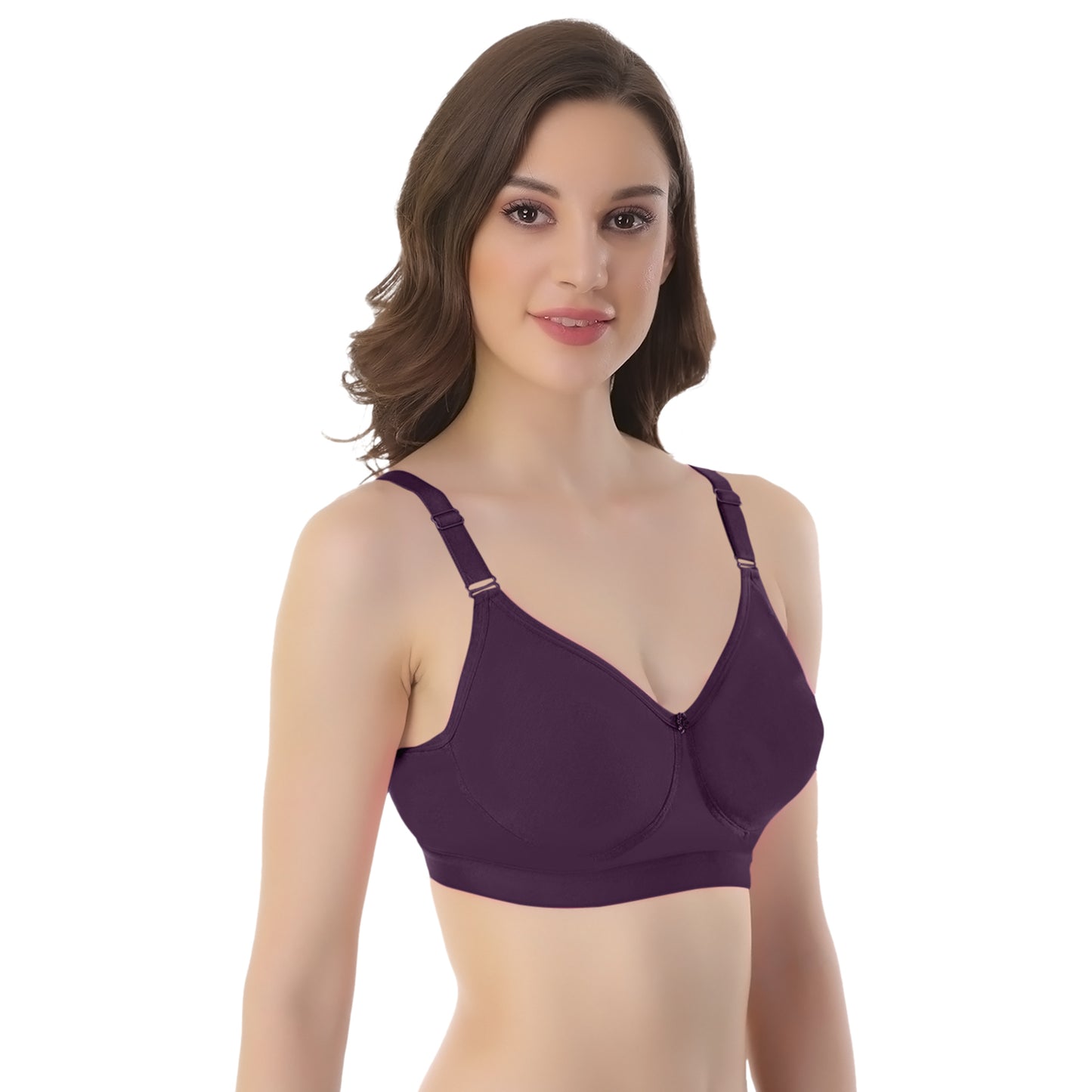 POOJA RAGENEE Seamless Moulded Non Padded Free Wired Comfortable Bra MQ3053D Wine