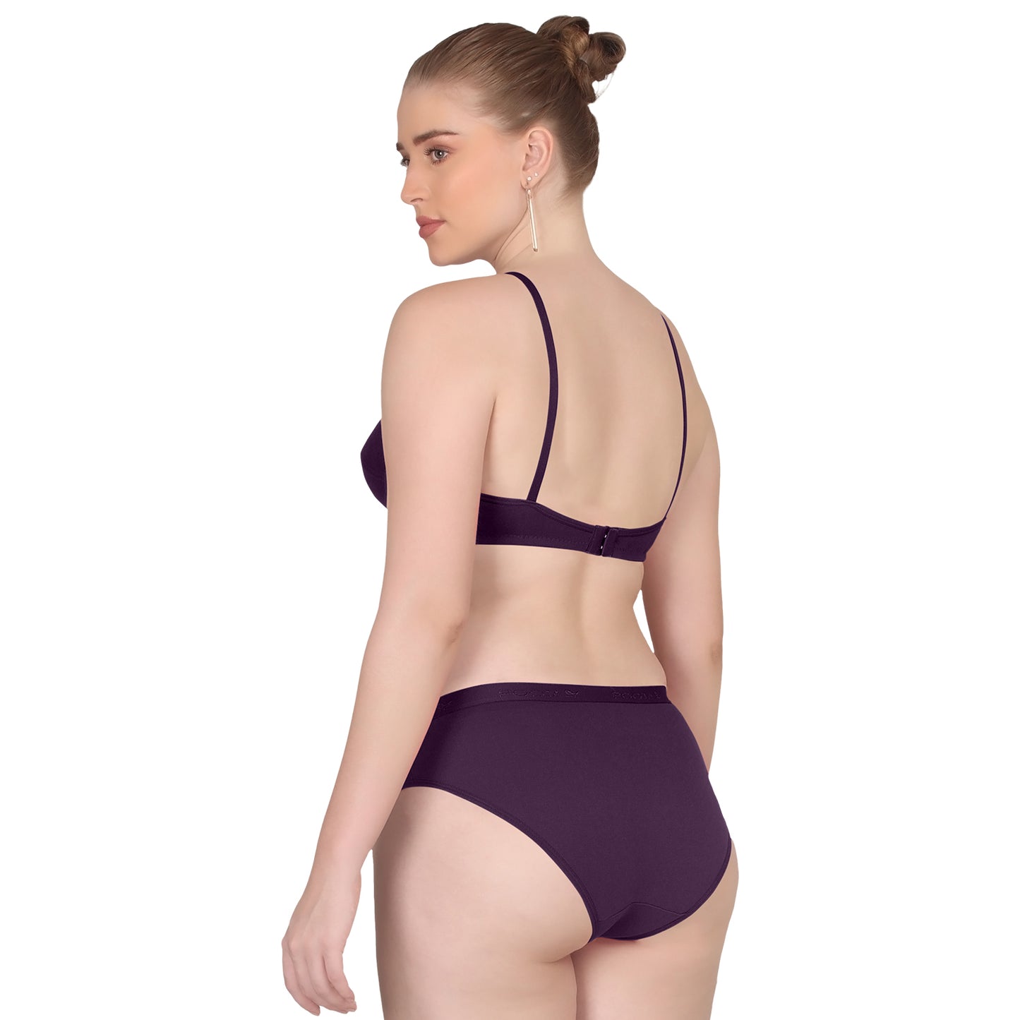 POOJA RAGENEE Women Wireless Bra and Panty Set Matching Lingerie Set ST07 Wine
