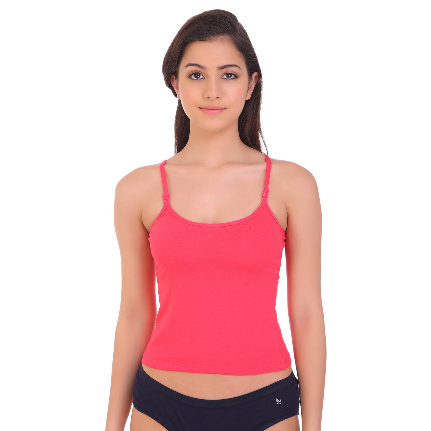 Adjustable Camisole in Coral - Pure Cotton