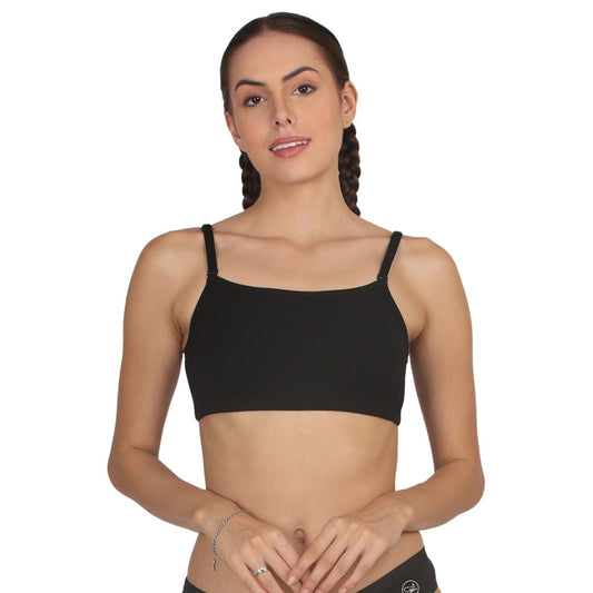 POOJA RAGENEE Smooth Fabric & comfortable Sports Bra for Fitness SQ1031 Black