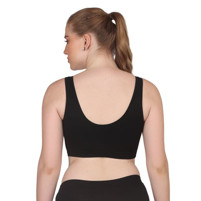 POOJA RAGENEE Skin Breathable & Comfortable Sports Bra SQ1029B Black