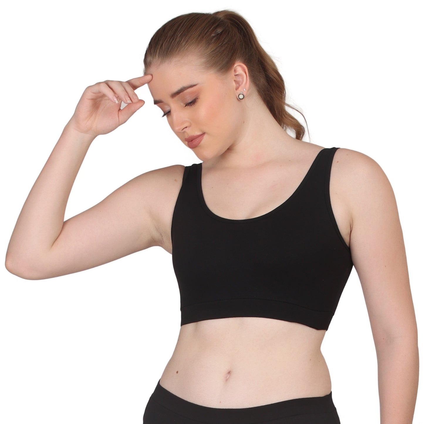 POOJA RAGENEE Skin Breathable & Comfortable Sports Bra SQ1029B Black