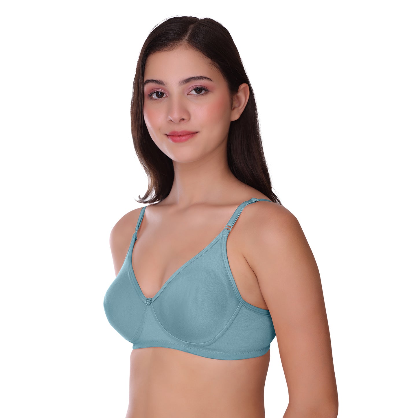 Pooja Ragenee Womens Full Coverage Non Padded Mould Cotton Bra MQ3057 Blue