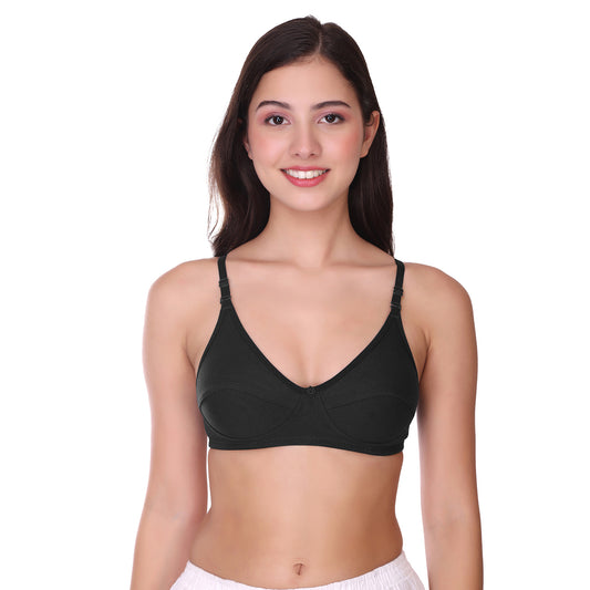 Pooja Ragenee Light Pad Cotton Regular bra for Women Black