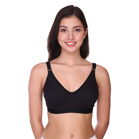 Pooja Ragenee Light Pad Cotton Regular bra for Women Black