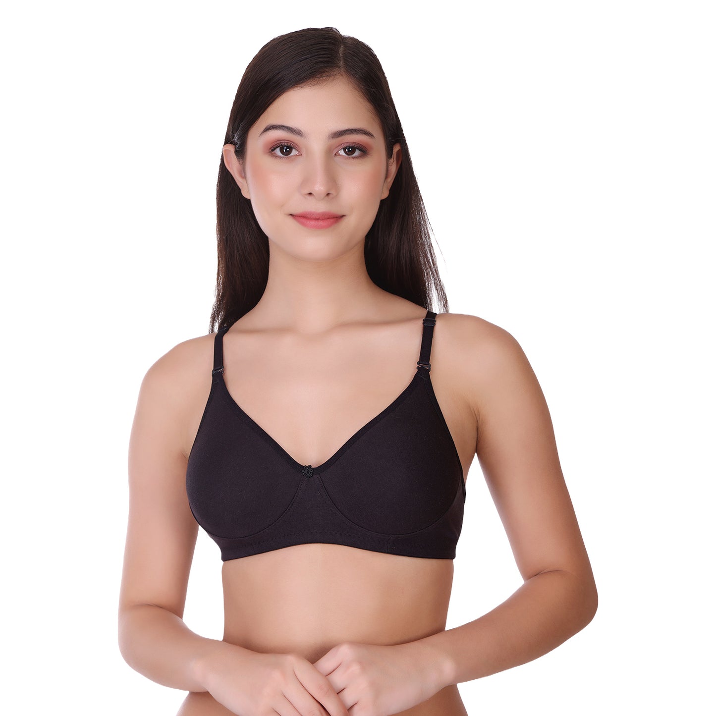 Pooja Ragenee Womens Full Coverage Non Padded Mould Cotton Bra MQ3056 Black