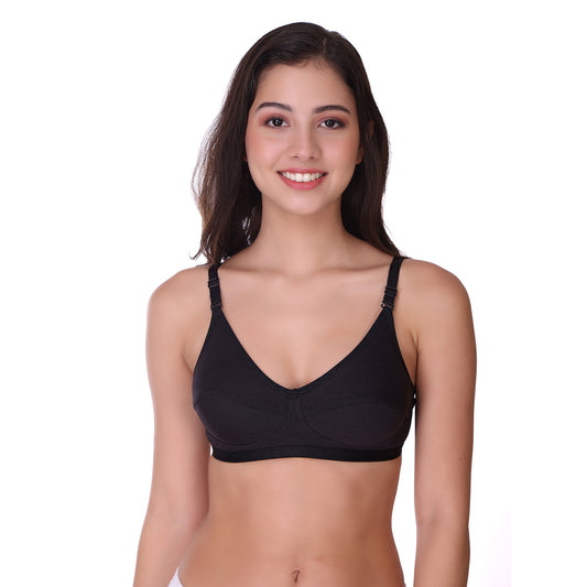 Pooja Ragenee Light Pad Cotton Regular bra for Women Black