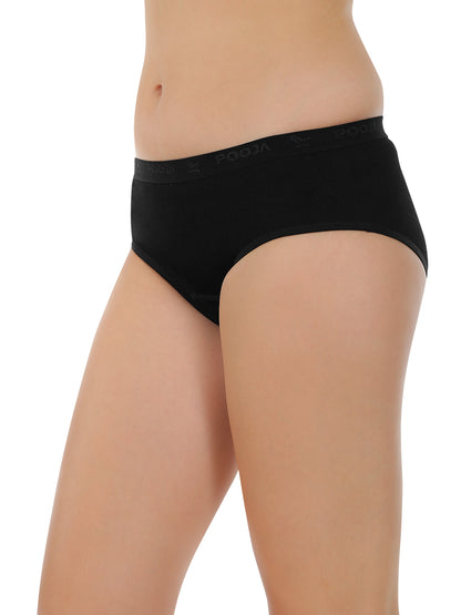 POOJA RAGENEE Women's Regular Pure Cotton Panty PQ5032 Brown-Black