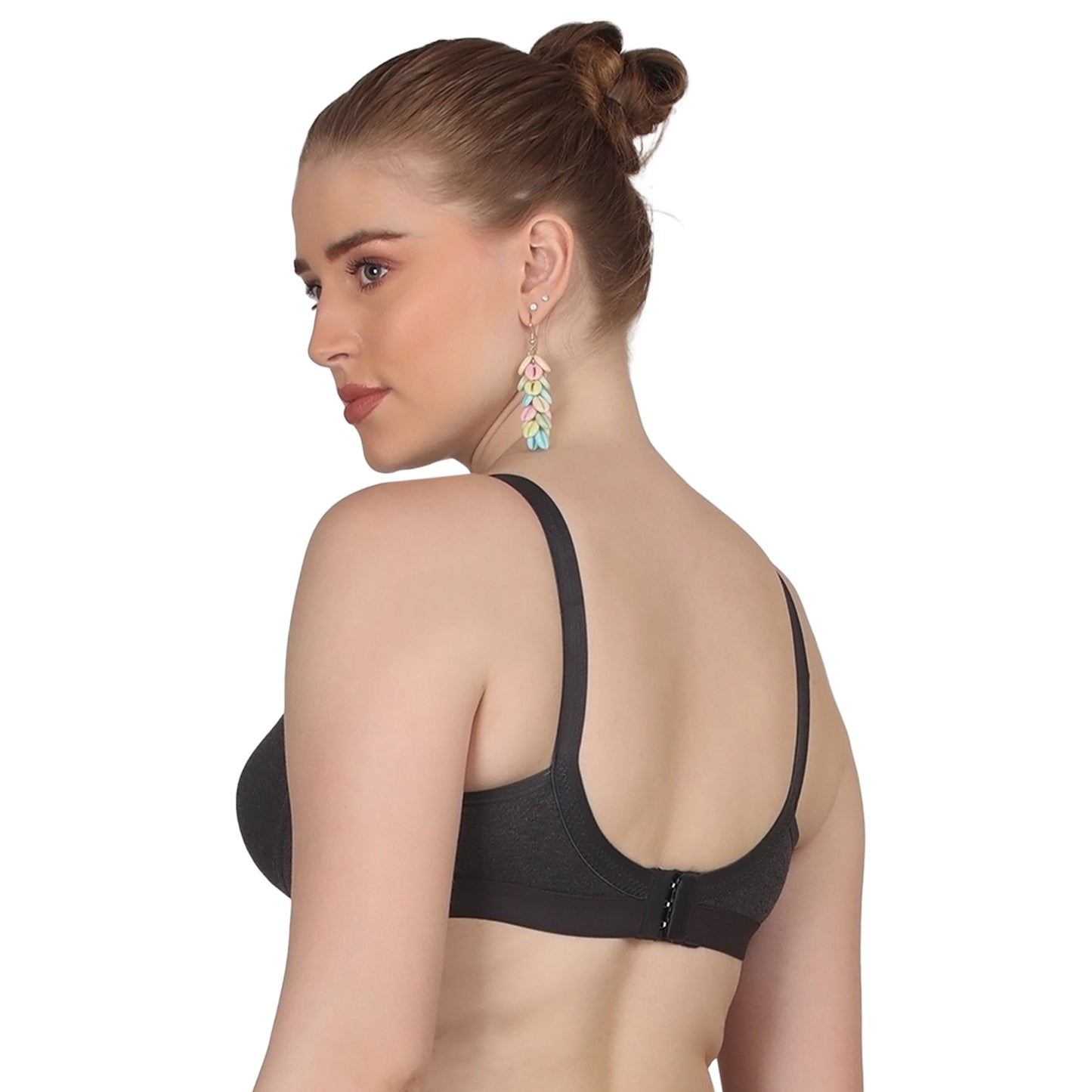 Pooja Ragenee Moulded Non Padded Smooth Cotton Lycra Bra MQ3049 Black