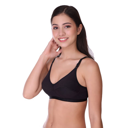 Pooja Ragenee Light Pad Cotton Regular bra for Women Black