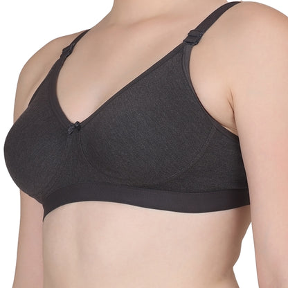 Pooja Ragenee Moulded Non Padded Smooth Cotton Lycra Bra MQ3049 Black