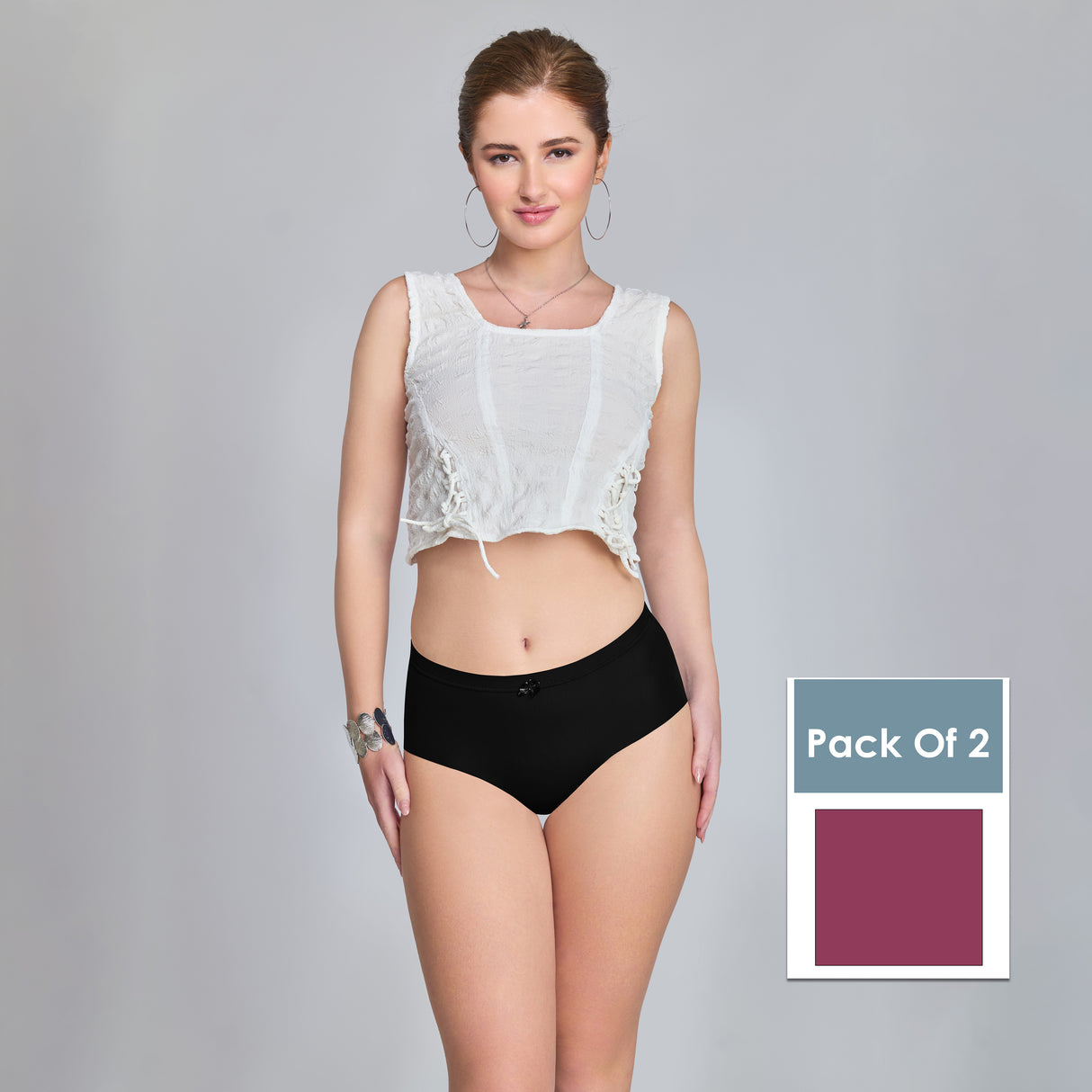 Plain Seamless Panty for Women – Soft, Stretchable & Invisible Comfort Innerwear PQ5033-2pc